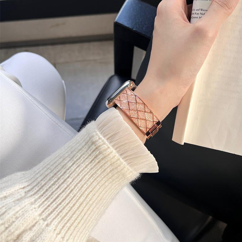 Diamant-Gitter Metallarmband für Apple Watch – Kristall-Design Funkelnder Look & perfektes Geschenk