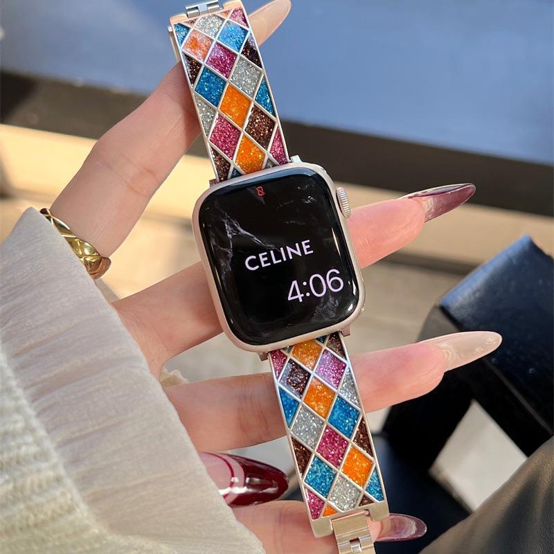 Diamant-Gitter Metallarmband für Apple Watch – Kristall-Design Funkelnder Look & perfektes Geschenk