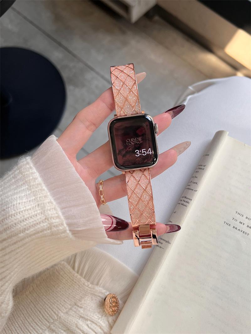 Diamant-Gitter Metallarmband für Apple Watch – Kristall-Design Funkelnder Look & perfektes Geschenk
