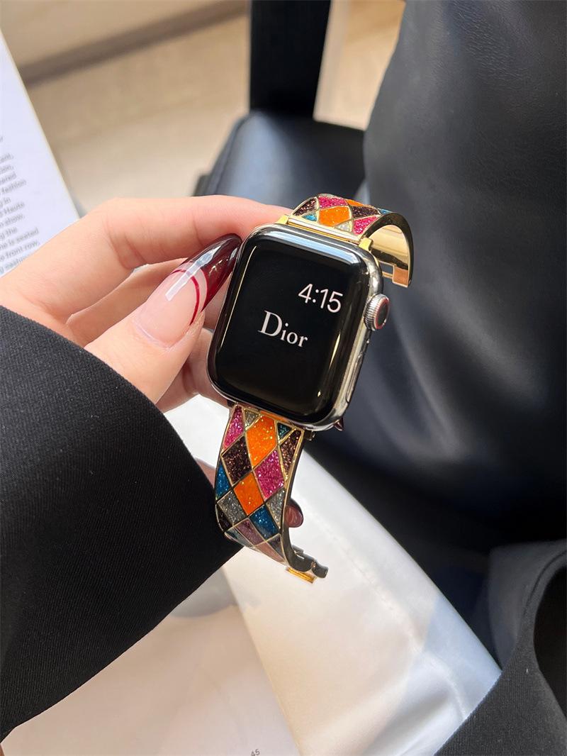 Diamant-Gitter Metallarmband für Apple Watch – Kristall-Design Funkelnder Look & perfektes Geschenk